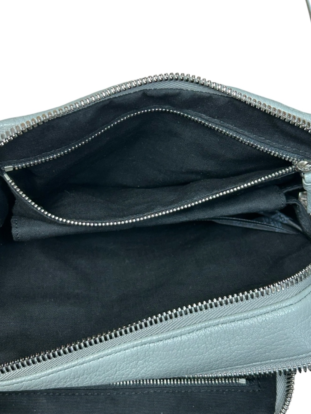 All Saints Vincent Lamb Leather Crossbody Bag Gray - Picture 11 of 15